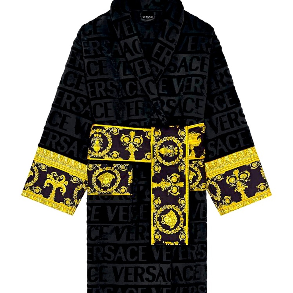 Versace black robe size Large